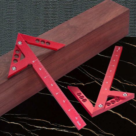 Vertikale Linienmittelmarkierung, 45°-Winkelmesser, Zeichenkreis aus Aluminiumlegierung, Messlineal für Holzbearbeitung, Schreinerzubehör. (1/5)