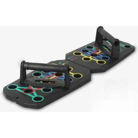 (Style 3) Planche à pompes, équipée de 2 bandes de résistance et d'une barre de saut, fabriquée en matériau PP durable. (1/5)