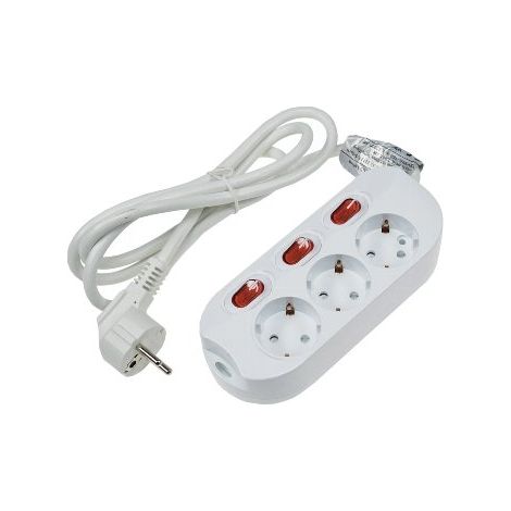 ChiliTec Steckdosenleiste 3-fach, Tischsteckdose, Weiß (1/4)