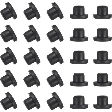 25er-Pack Silikon-T-förmige Schlauchschellen, 13,5 mm Durchmesser, wiederverwendbare, wasserdichte Schlauchschellen mit rundem Loch, Schwarz.