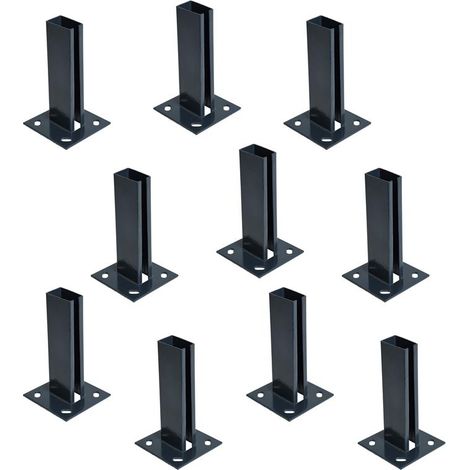 10x Douille à visser Support de poteau Sabot de poteau 40x60 mm anthracite