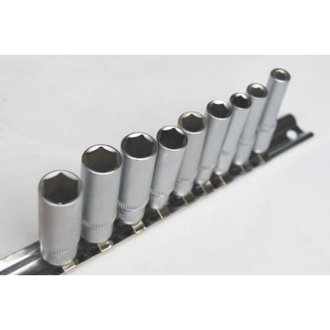 BUSSOLE LUNGHE 1/4" 9 PEZZI PZ 5 6 7 8 9 10 11 12 13 MM CANDELETTE CANDELE MOLL