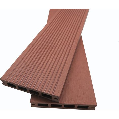 Listello per esterni in legno composito alveolare Prima - Colore: Rosso bruno, spessore 19mm, larghezza 12cm, lunghezza 220cm, superficie coperta in m2: 0.26