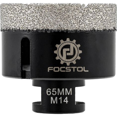 Foret Diamant - 65mm Scie Cloche Diamant Brasée Sous Vide pour Porcelaine Carrelage Céramique Marbre Granit Quartz M14 Filetage (1/5)