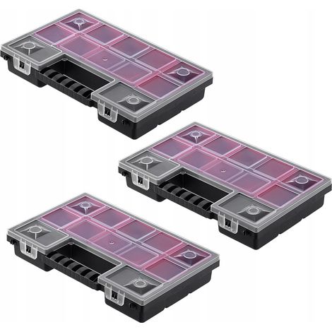 KADAX Organizer, Werkzeugkasten aus Kunststoff, 28 x 18 cm, 3 Stück