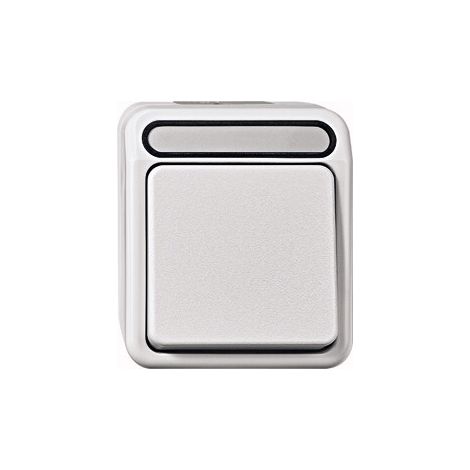 MERTEN INTERRUTTORE DI SPEGNIMENTO/COMMUTATORE, UNIPOLARE, AQUASTAR, BIANCO, MEG3116-8019