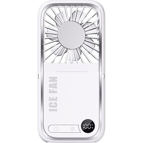 Ventilateur De Bureau Ventilateur Personnel Silencieux Miniature Écran Numérique LED Silencieux Pliable Rechargeable USB Batterie De Secours Support Téléphone Pour Tente Camping Camion (1/5)