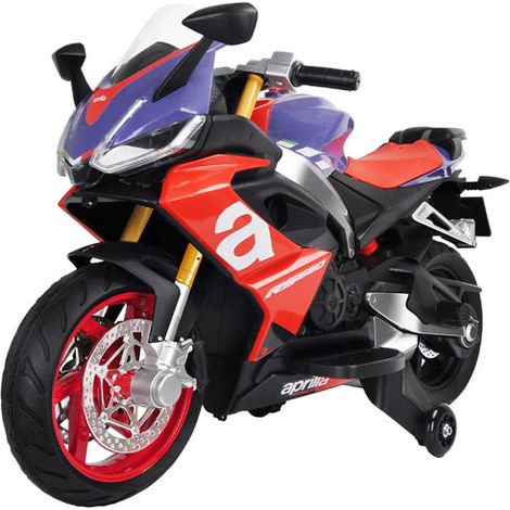 Moto elettrica per bambini Aprilia RS666 viola con