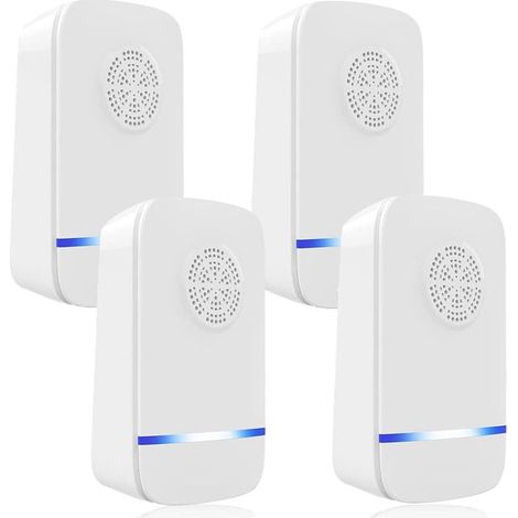 4 Pack Ultrason Souris et Rats,Appareil Ultrason Souris,Répulsif à Ultrasons pour Souris Répulsif Intérieur Dispositif Anti Souris Insectes, Moustiques, Cafards, Rats, Fourmis, Araignées (1/5)