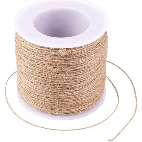 Rolle Hanfseil (1 mm x 100 m), Naturfaser, für Gartenarbeit, Schmuckherstellung, DIY-Projekte und Heimdekoration (1/5)