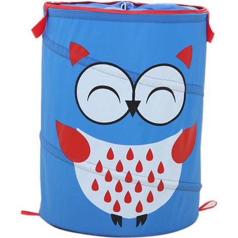 Schlafzimmer Cartoon Eulen Aufbewahrungskorb Faltbar 35x45cm Oxford Gewebe Dunkelblau (1/5)