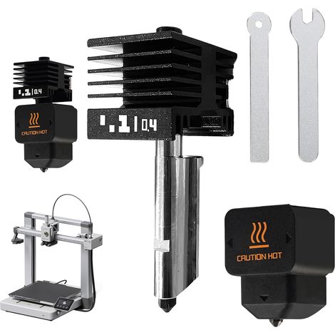 Kit estrusore in acciaio temprato da 0,4 mm per stampante 3D Bambu Lab H2D Combo - Con testina di stampa in silicone aggiuntiva - Ricambio per Bambu Lab H2D ACE Pro/A1/A1 Mini Laser (1/5)