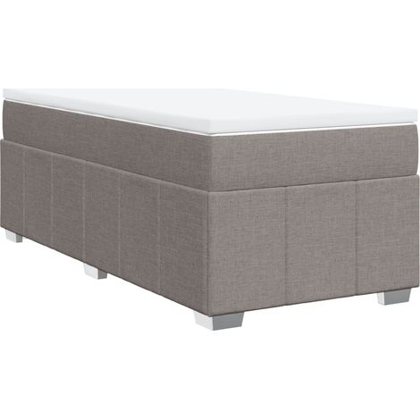 vidaXL Giroletto a Molle con Materasso Tortora 90x200 cm inTessuto (1/5)