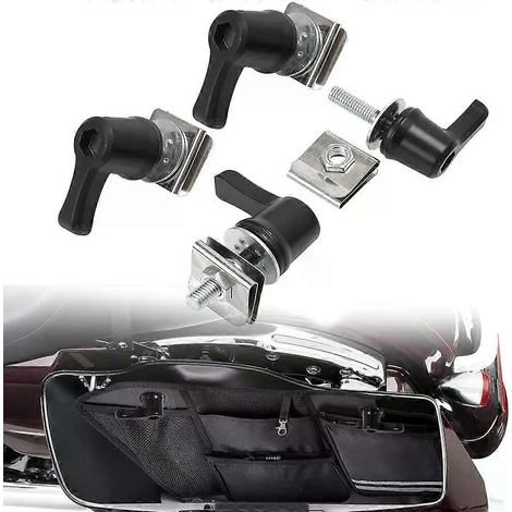 Motorrad-Set, 4-teilig, schwarz, universell, Satteltaschen-Hebelschlossschrauben & Muttern, passend für Harley CVO Touring Dyna Road Glide Breakout Deluxe (1/4)