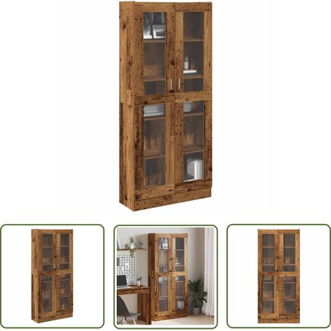vidaXL Highboard Altholz-Optik 82,5x30,5x185 cm Holzwerkstoff (1/5)