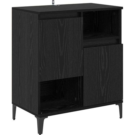 Buffet,Bahut,Meuble de Rangement Chêne noir 60 x 35 x 70 cm Bois d'ingénierie CFW46160 (1/5)