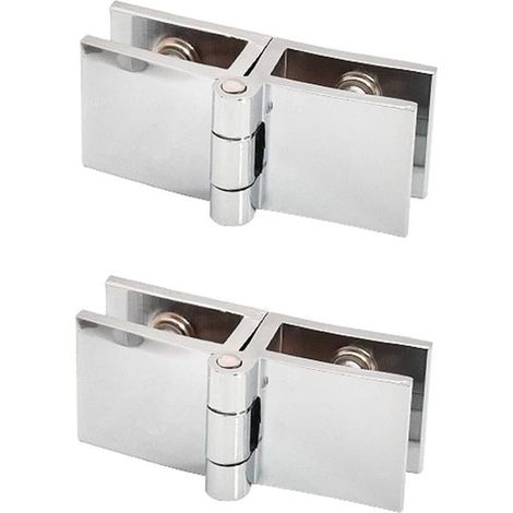 2 Stück 180-Grad-Glastür-Klemmscharniere, kein Bohren erforderlich, für Glasstärken von 5 mm bis 8 mm (1/5)