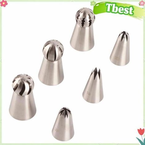Douille de Cuisson - Ensemble de 6 Embouts en Acier Inoxydable pour Décoration de Gâteaux - Accessoire Pâtisserie - 6 Pièces (1/5)