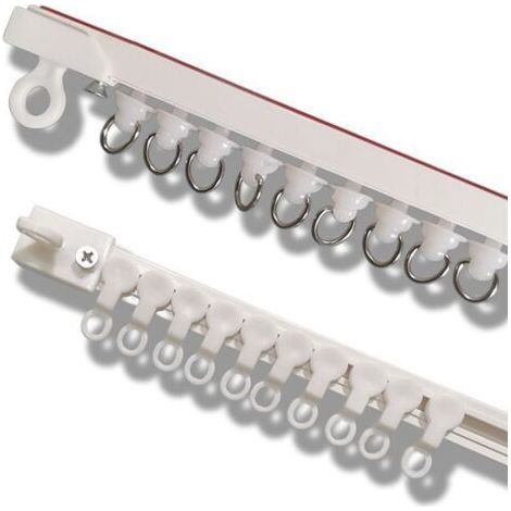 Rail de rideau auto-adhésif, sans perçage, rail coulissant nano-silencieux, 1 pièce pour montage en haut, 1 pièce pour montage latéral, convient aux salles de bains (2 pièces au total, 100 (1/4)