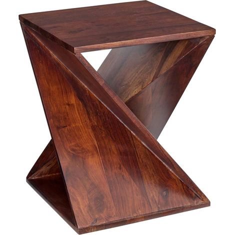 Table d'Appoint Totem "Rikaya" 45cm Marron (1/2)