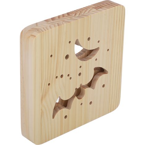 Lampe Halloween en bois LED fantôme, veilleuse sculptée décorative, protection oculaire, lumière douce pour chevet, ambiance effrayante, décoration maison, 1 pièce (1/5)