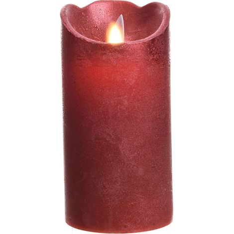 Bougie Led Rouge Métallisée Ambiance Chaleureuse Et Sécurisée - Lumineo (1/2)