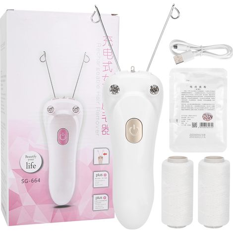 Épilateur électrique à fil de coton doré, rechargeable par USB, pour l'épilation du visage et du corps-AquaForge