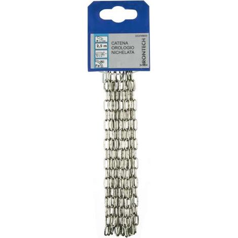 Catena orologio pretagliata Ø 1,3 mm. in acciao nichelato 2,5 mt. (1/2)