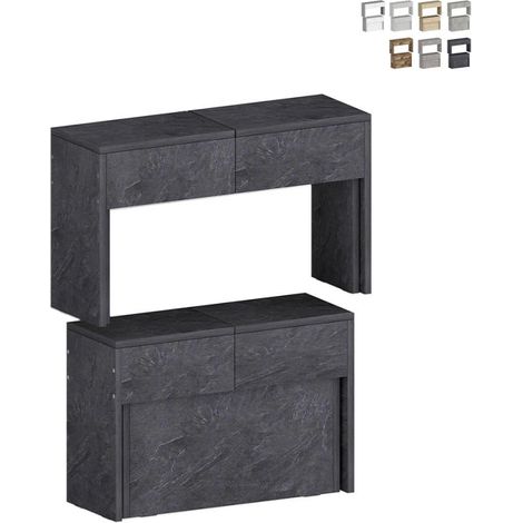 Juego de 2 bancos extensibles 66 - 290 cm para mesa de comedor Pratika A + B - Antracita