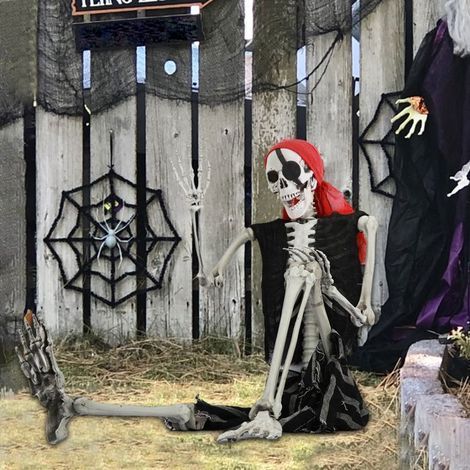 FLASIDU Squelette Humain Articulé pour Décoration Halloween Party 165 cm (1/5)