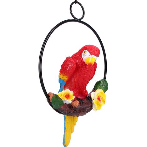 Pendentif de Jardin Perroquet en Résine Synthétique - Décoration Murale pour Allée, Terrasse ou Pelouse