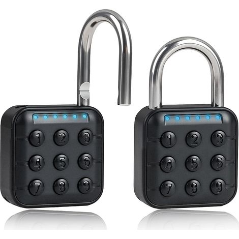 Cadenas électronique à combinaison à 6 chiffres pour casiers, bagages, garages, portails, écoles, lot de 2