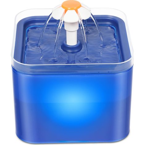 Distributeur d'eau pour chat avec lumière LED 67 oz/2,0 L Distributeur d'eau pour chat ultra silencieux avec filtre automatique (1/2)