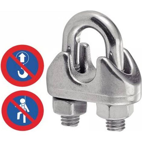 10 Serre-Câbles à Etrier M4 mm - Inox A4 - D-Work