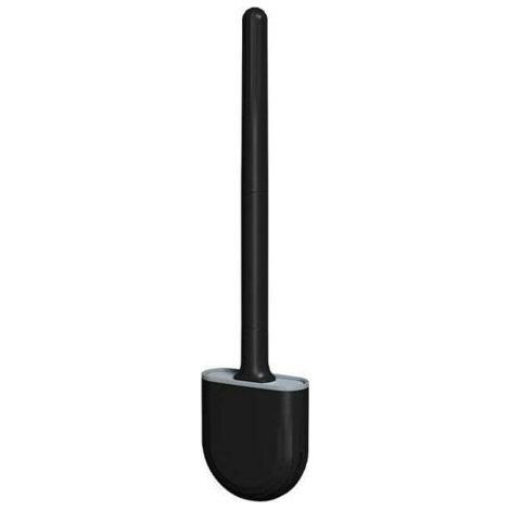 1PC noir Brosse Toilette Silicone,Brosse Toilettes WC,Brosse WC Silicone et SupportsAvec des Poils Doux et Une Poignée Antidérapante Brosse Toilette Silicone Nettoyage Rapides Brosse WC Suspendu