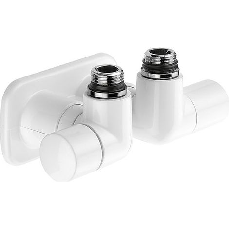 Paar Doppeleckventile für Handtuchheizkörper rechte Version HIGH-STYLE Farbe Weiß Caleffi 400311  1/2"