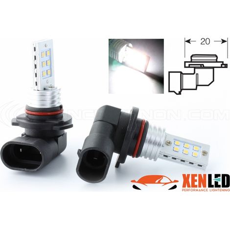2 x Ampoules 12 LED SS HP - HB3 9005 - P20d - 120Lms 12V - Blanc Pur - Anti-brouillard (1/4)