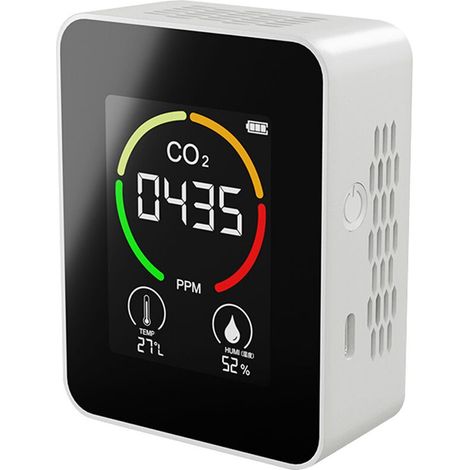 Détecteur de CO2 portable d'intérieur, thermohygromètre multifonctionnel, détecteur d'air numérique domestique, analyseur Intelligent de la qualité de l'air, moniteur de pollution de l'air domestique, (1/5)
