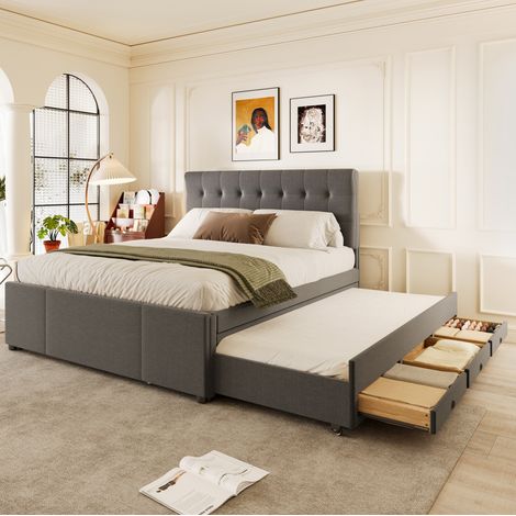 letto contenitore 140x200 estraibile con 3 cassetti OKMYHOME (1/5)