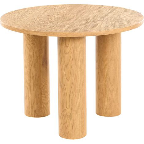 Mesa de centro redonda decorativa de madera clara estilo retro sala de estar Senoia