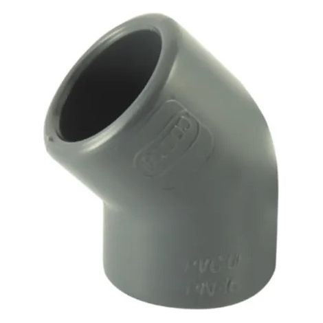 Coude PVC pression 45° diamètre 25 mm, femelle femelle