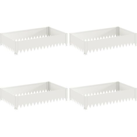 Borde de Césped 4 uds. 100 x 60 x 20 cm Acero Blanco vidaXL (1/5)