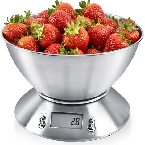 Digital Kitchen Scale with Stainless Steel Bowl, 5kg Capacity (1/5)