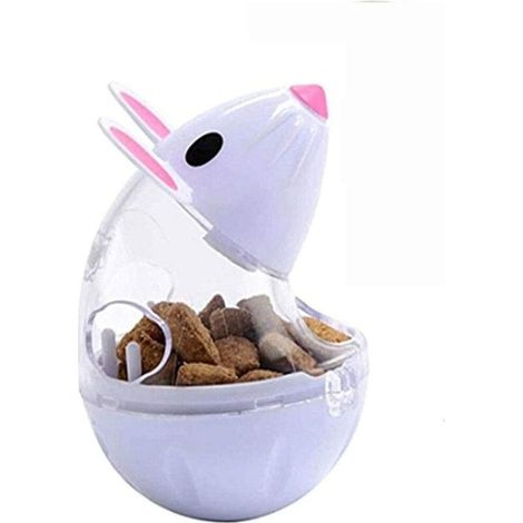Cat Feeder Treats Toys for Interactive IQ Treat Training Mouse Shape Cup (Blanc) (1/5)