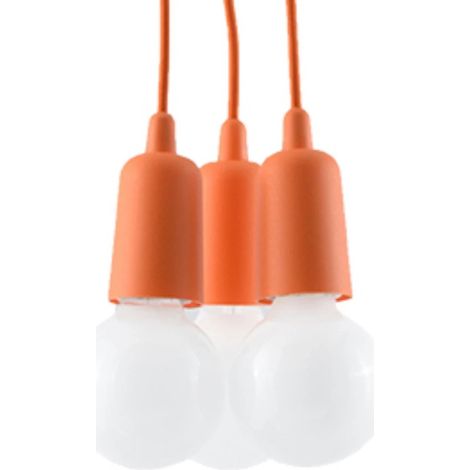 Lámpara colgante Tina naranja, 3 luces (1/5)