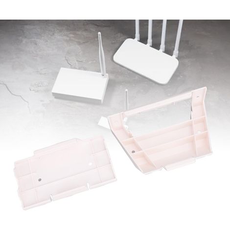 Wandhalterung für Router und Netzteil G3/V3 ABS weiß mit Montagesatz (1/5)