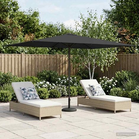 Paraguas de Jardín con Base 200 x 300 cm Poliéster Rectangular