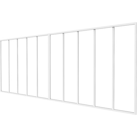 Vetrata atelier L240 x H105 in Alluminio termolaccato Bianco - BAYVIEW