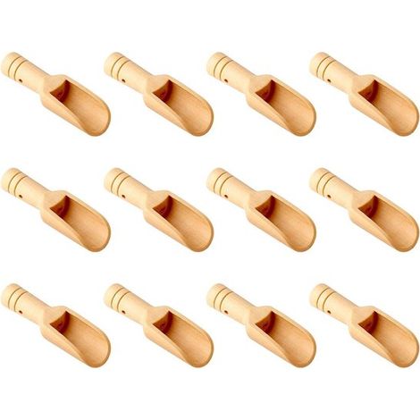 Mini cucharas de madera para sales de baño y cocina 12 unidades (1/5)