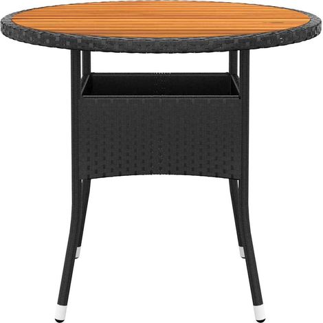 Maison Exclusive - Gartentisch Ø80x75 cm Akazienholz und Poly Rat (1/4)